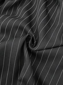 Franclia Striped Long Sleeve Suit Jacket & Pants Set, Slim Fit Office/Casual Outfit Fall Cloth For Women - Dark Grey - View 4
