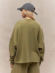 MISSGUIDED Oversized French Terry Cotton Blend Sweatshirt With Ribbed Trim Athletic Loungewear Cozy Workout Winter Fall Casual Streetwear Athleisure Christmas