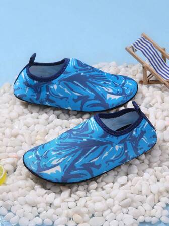 Kids Colorful Stripe Print Quick Dry Non-Slip Water Shoes, Lightweight Breathable Beach Sandals, Summer