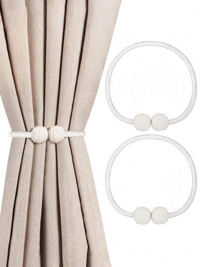 SHEIN 2st magnetiska gardinbindare, fönsterfäste, dekorativ repfixerare Klassisk slipsdesign för hemmakontor