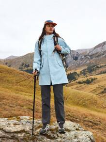 In My Nature 女士休闲户外拉链连帽夹克 - 淺藍色 - 查看 8