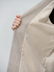 SHEIN LUNE Áo khoác cardigan nữ ve be tay 3/4 bỏ túi chính hãng - Lạc đà - Xem 8