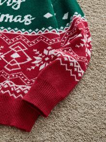 Manfinity VCAY Men's Knit Casual Loose Fit Graphic Color Block Designer Long Sleeve Pullover Sweater, Fashionable For Everyday Wear, Vacation, Boyfriend Gift, For Christmas