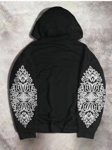 PAVTROS Áo hoodie dáng rộng in hình Đức mẹ đồng trinh Mary phong cách đường phố giản dị cho nam, áo hoodie dài tay họa tiết mùa thu, quà tặng cho bạn bè, chồng, bạn trai - màu đen - Xem 2