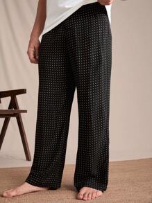 男士圆点印花宽松阔腿休闲裤、睡裤