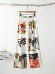 EMERY ROSE 2 Stücke Damen lässiges Urlaubsoutfit aus Hemd mit Knöpfen vorne und Hose, Herbst - Verschiedenfarbig - Übersicht 5