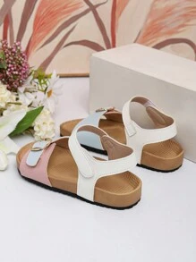 Girls Sandals Kids Princess Style Summer New Open Toe Flat Beach Sandals For Toddlers & Little Girls