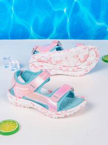 Boys' Spring/Summer Sports Sandals, Special Mirror-Finish Upper, Dual Non-Slip Sole, Contrast Color Design, Fashionable & Cool, Suitable For Daily Wear, Beach Vacation, Holiday Party, Beach Sandals - Multicolor - View 6