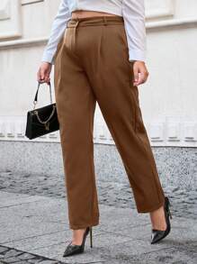 RueChic Plus 女士纯色斜口袋西装裤