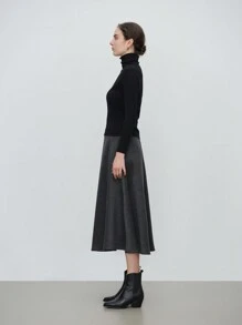 Aalyst Women's Charcoal A-Line Skirt For Daily Wear