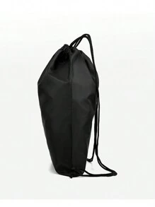 Studio Chunk 中号抽绳背包休闲蝴蝶和字母图案适合工作、学校、时尚蝴蝶包 - 黑色 - 查看 6