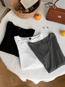 Comfortcana 3件套大码女式多色长袖休闲宽松T恤