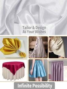 1 pieza Tela de satén lisa, material de satén de poliéster brillante y sedoso, tela de satén nupcial suave de 50x150cm/100x150cm, adecuada para vestido de novia, ropa, manualidades DIY, costura, fondos, decoración de sillas de boda, fondo de fotografía (múltiples colores disponibles) como regalo navideño