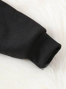 圣诞节“Babygirl”休闲时尚创意可爱圣诞树和波尔卡圆点汽车印花基本款圆领运动衫 - 黑色 - 查看 5