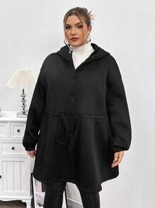 SHEIN CURVE+ Plus Size Modieus Getailleerd Hoodie Jack
