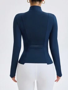 Easithlete Giacca sportiva a chiusura lampo, a maniche lunghe, di colore unito, per l'autunno