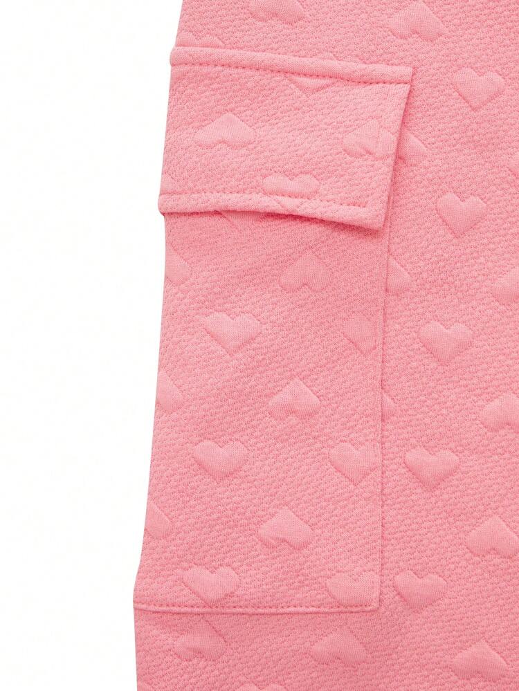 Tween Girl Cute Cat Printed Tank Top With Fluffy Collar And Workwear Pocketed Long Pants Set