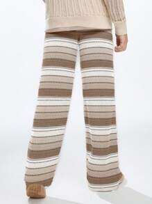 Manfinity VCAY Men's Woven Casual Loose Elastic Waist Straight Leg Pants, Fashion Daily Wear For Young