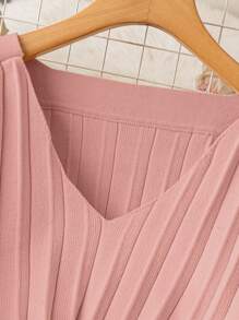 Calvaya Vestido de mujer con cuello en V, plisado, manga larga y cintura ceñida para otoño/invierno