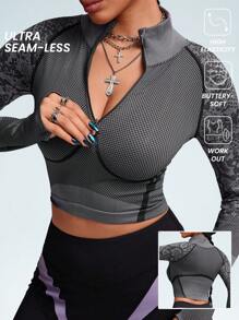 Innovista Woman Seamless 4D Jacquard Snake Texture High Elastic Zip Up Sports Sweatshirts,Fall Sweatshirts, Yoga Gym Outfits,Going Out Tops, Workout Tops, Long Sleeves Sweatshirts, Fall Woman Outfits, Outdoor, Skiing Sweatshirts,Fall Winter Women Outfit,Core Motion,Cold Weather Clothes