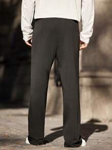 Manfinity EZcore Pantalones de chándal casuales con cordón y bolsillos para hombre, con estampado de copos de nieve