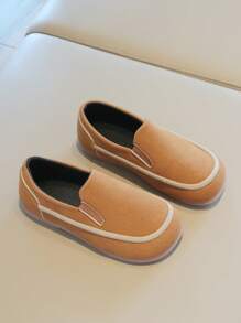 1 paar tweekleurige nieuwe mode kinderschoenen met platte hak, unisex vierkante neus instappers voor meisjes en jongens kinderen comfortabele casual loafers, geschikt voor lente en herfst