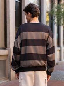 Manfinity VCAY 1pc Men's Knitted Fashionable Casual Loose Fit Long Sleeve Hooded Sweatshirt, Suitable For Young People