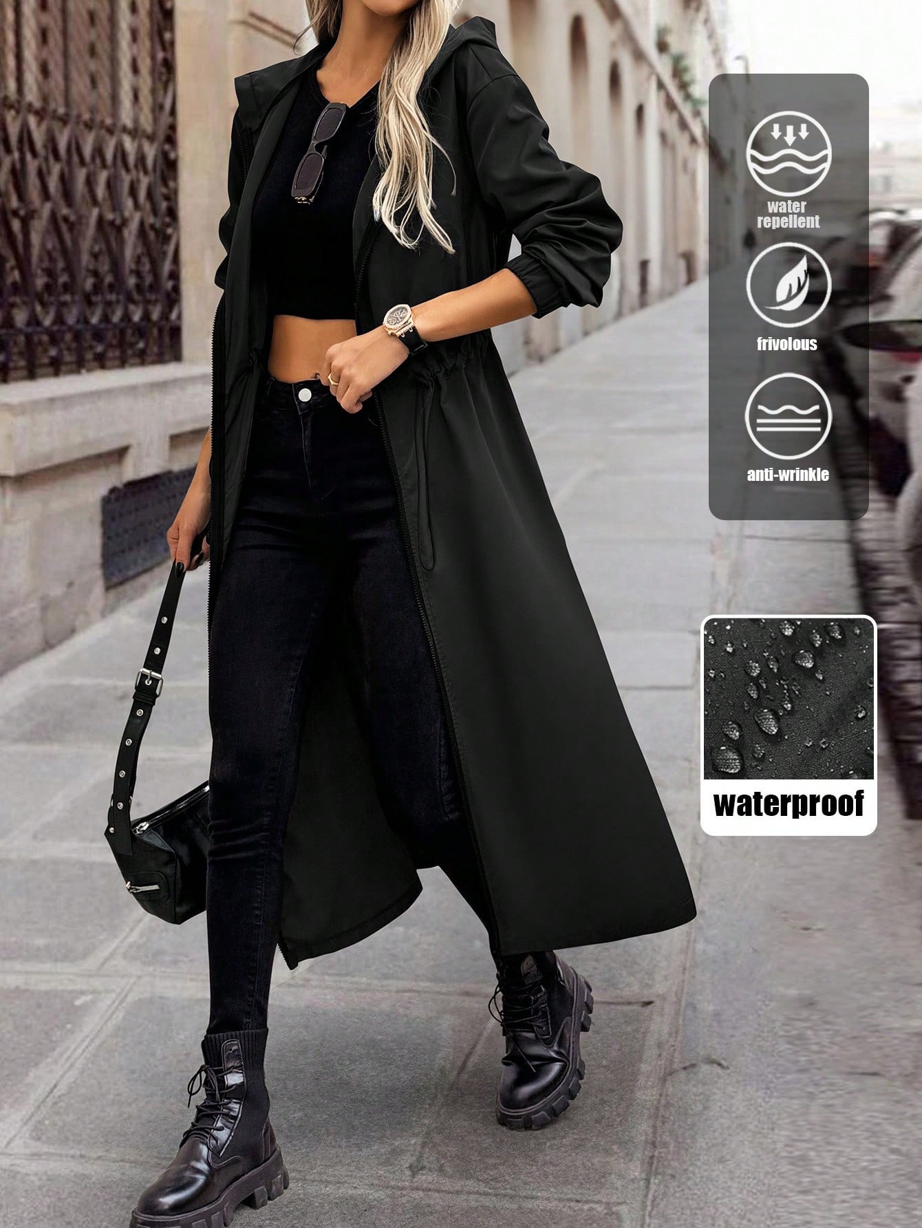 Cinched waist trench coat