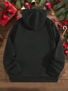 Manfinity Homme 1 szt. męska bluza oversize z opadającymi ramionami i kapturem, czarna