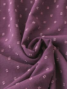 大码休闲瑞士波尔卡圆点优雅衬衫，秋季