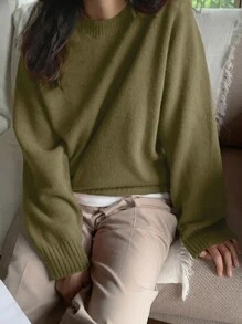 DAZY Women's Casual Everyday Solid Color Warm Regular Knit Sweater, Autumn/Winter