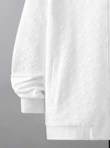 Manfinity Homme Sudadera con capucha con cremallera para hombre, informal, para otoño/invierno - Blanco - Ver 5