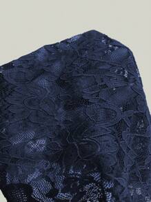 INAWLY 女士夏季花卉蕾丝吊带优雅吊带背心 - 寶藍色 - 查看 8