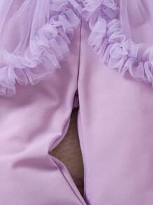 SHEIN Baby Girls 3D Floral Mesh Ruffle Jumpsuit Elegant Casual Cute Outfit, Autumn/Winter