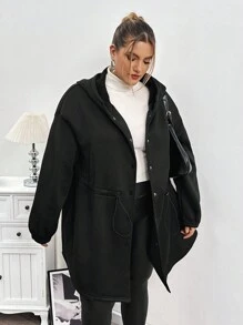 SHEIN CURVE+ Plus Size Modieus Getailleerd Hoodie Jack