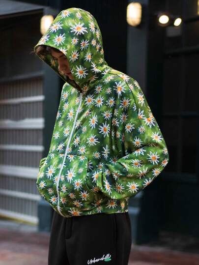 Manfinity VCAY Men's Knit Fashion Casual Youth Loose Long Sleeve Hooded Sweatshirt, For Fall Winter