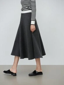 Aalyst Women's Charcoal A-Line Skirt For Daily Wear