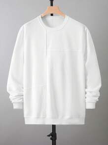 Manfinity Homme Men's Casual Round Neck Pullover Sweatshirt For Autumn - Khaki - View 1