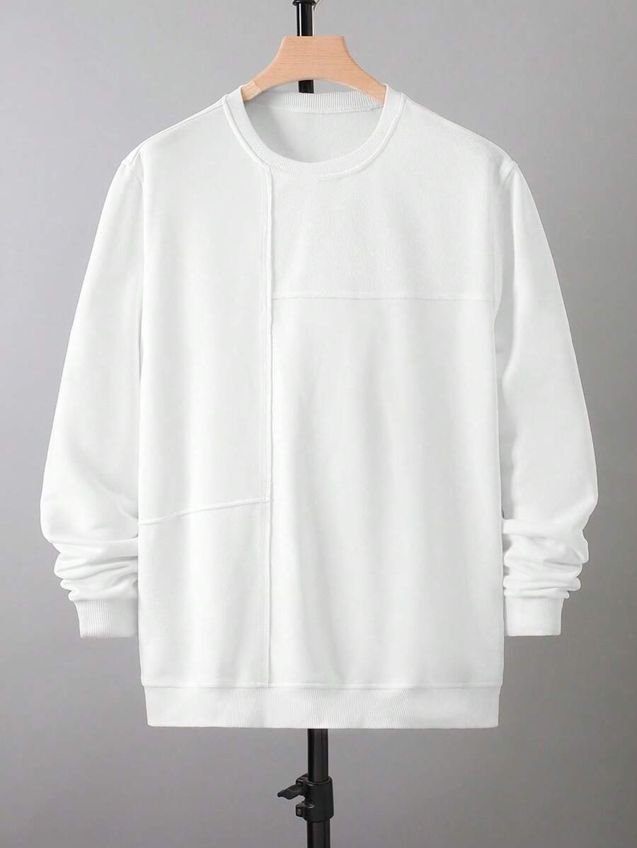 Manfinity Homme Men's Casual Round Neck Pullover Sweatshirt For Autumn - Khaki - View 1