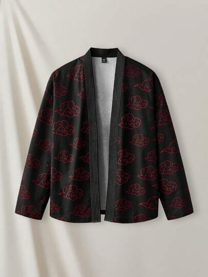 Manfinity VCAY Camisa de manga larga informal de corte holgado para hombres, uso diario de moda para jóvenes