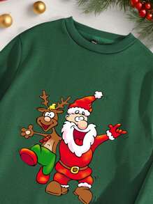 Manfinity Homme Standard Size Men's Crew Neck Green Pullover Sweatshirt