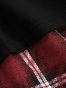 DAZY Casual Loose Fit Top And Plaid Pattern Pants Loungewear Set, Fall Winter Clothes Pajama, Cozy Outfit