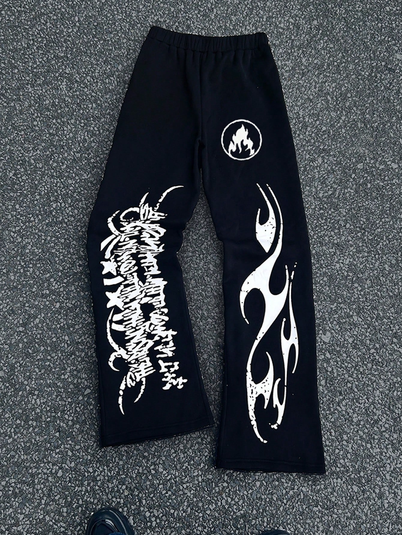 Manfinity Dauomo Men's Casual Fashion Flame Print Sweatpants