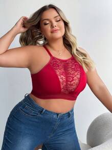 Plus Size Women Sexy Lace Patchwork Lingerie Set