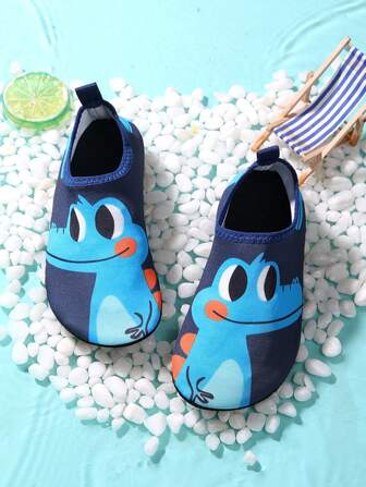 Cartoon Print Quick Drying Non-Slip Water Shoes For Boys And Girls, Lightweight Breathable Beach/Indoor Yoga Footwear