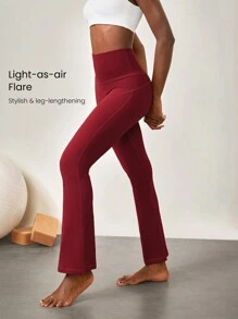 GLOWMODE 31" FeatherFit™ Ultra-High-Waisted Curved Seam Flared Leggings Pants Low Impact Yoga Daily