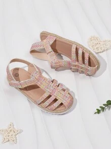 Cute Casual Fashionable Breathable Lightweight Rope Round Toe Flat Children Sandals For Girls - Multicolor - View 5