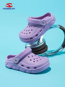 HOBIBEAR 幼儿时尚可爱木屐，婴儿防滑凉鞋，儿童室内外拖鞋，四季舒适 - 淡紫色 - 查看 3