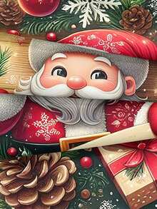 Bộ chăn ga gối 3 món hình ông già Noel xanh và hộp quà tặng, thích hợp cho lễ Giáng sinh, dùng cho phòng ngủ, trang trí nhà cửa - Nhiều màu - Xem 5