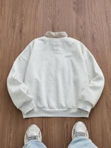 SWAVVY Pullover casual da uomo a maniche lunghe, maglia ampia e sciolta, modello a 2 in 1 con design da felpa